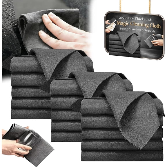 2026 New Thickened Magic Cleaning Cloth Reusable, Magic Cleaning Cloths Microfiber Streak Free for Glass, High Water Absorbency, Ideal for Mirrors, Glass, Windows and Cars (15pc)