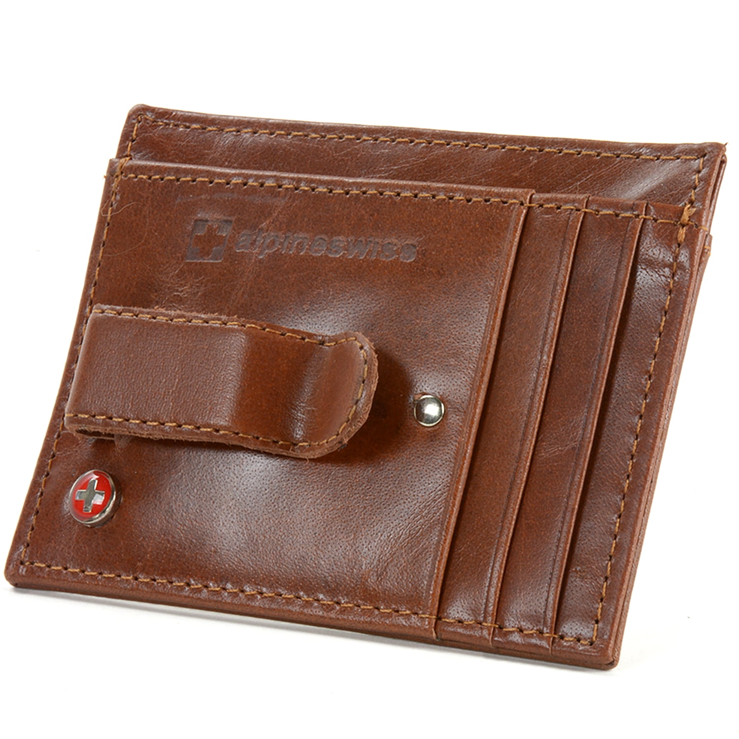Alpine Swiss Alpine Swiss Mens Money Clip Genuine Leather - alpine swiss alpine swiss mens money clip genuine leather minimalist slim front pocket wallet walmart com