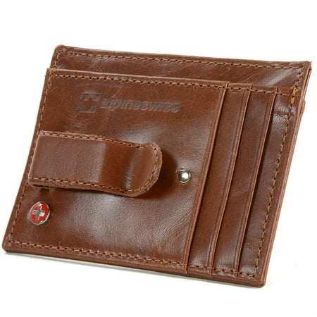 Alpine Swiss - Alpine Swiss Mens Money Clip Genuine Leather Minimalist Slim Front Pocket Wallet ...