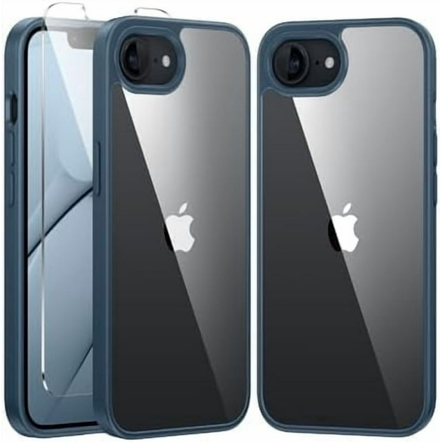 KOMI for iPhone 16e Case: Anti Yellowing Shockproof Case | Military Grade Protection Scratch-Resistant Cases | Rugged Slim Transparent Cell Phone Cover - Blue