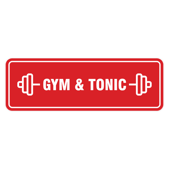 Signs ByLITA Standard Gym and Tonic Door or Wall Sign Durable ABS Plastic | Laser Engraved | Easy Installation | Elegant Design Sign (Red) - Large