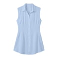 thumbnail image 6 of Women's Summer Casual Solid Color Fitted Notched Lapel Button-Up Sleeveless Dress, 6 of 6