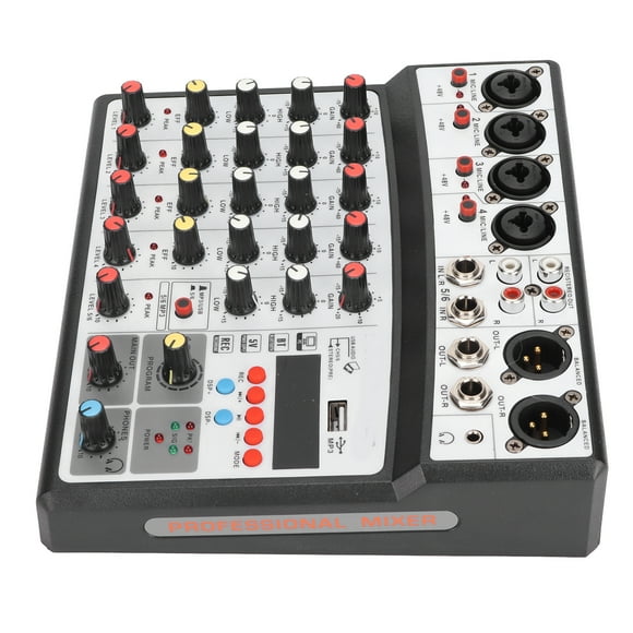 Karaoke Mixer,6 Channel Audio Mixer Channel Audio Stereo Mixer Audio Mixer Striking Appearance