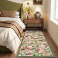 thumbnail image 4 of 2'x6' Floral Runner Rug,Non Slip Washable Boho Hallway Runner Rug with Rubber Backing,Soft Faux Wool Kitchen Runner,Low-Pile Carpet for Bedroom, Entrance, 4 of 7