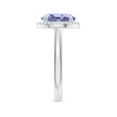 thumbnail image 5 of ANGARA Natural Round 3.5 ct Tanzanite Cathedral Ring with Diamond Halo in 14K White Gold for Women (Size-10mm) | December Birthstone, Anniversary, Jewelry Gift for Women | Natural Tanzanite Ring, 5 of 10
