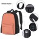 thumbnail image 3 of Disketp Orange Gingham Mochila Estampada de Gran Capacidad con Lonchera y Estuche, Set de 3 Piezas para Estudiantes, 3 of 7