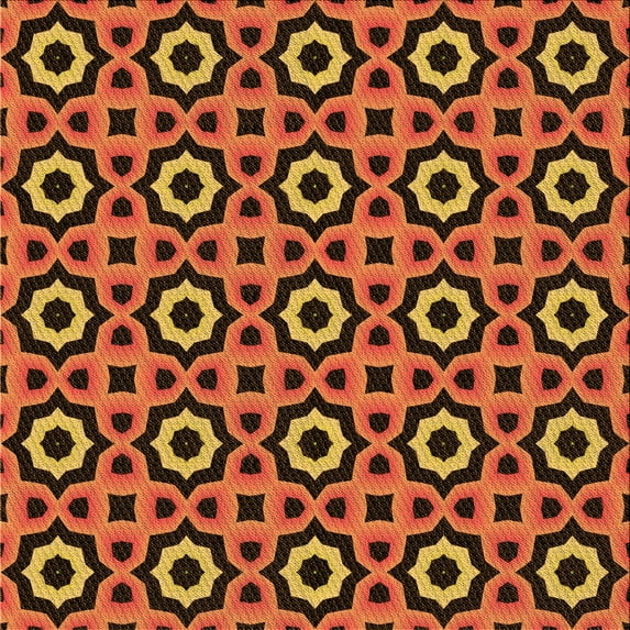 Ahgly Company Indoor Square Patterned Pumpkin Orange Area Rugs, 6' Square