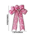 thumbnail image 2 of sruoe Christmas Bows, Christmas Tree Topper Bow, Wreath Bows Xmas Ornaments, Christmas Tree Accessories, Indoor Outdoor Hoiday Decor, Long Streamer Ribbon for Farmhouse Christmas Decoration, Pink, 2 of 6