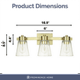 thumbnail image 5 of Prominence Home Fairendale 3-Light Soft Gold Bathroom Vanity Light with Clear Glass Shade, 5 of 6