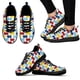thumbnail image 1 of Zapatos de concientización sobre el autismo, estampado de rompecabezas colorido, cómodos zapatos con cordones, zapatillas casuales negras de suela suave, planos, 1 of 6