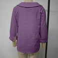 thumbnail image 4 of GigrtiJin Women Linen Shirts Button down 3/4 Sleeve Collar Tops Plus Size Casual Cotton Shirts Trendy Spring Outfits, 4 of 7