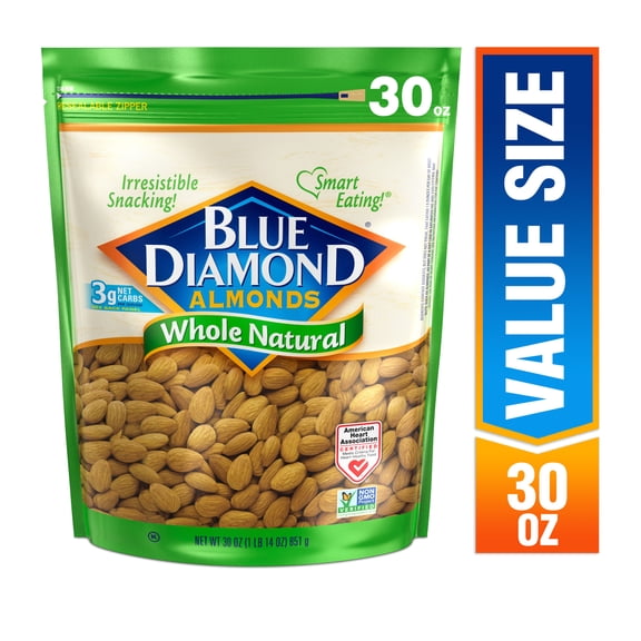 Blue Diamond Almonds Whole Natural Almonds 30 oz. Bag