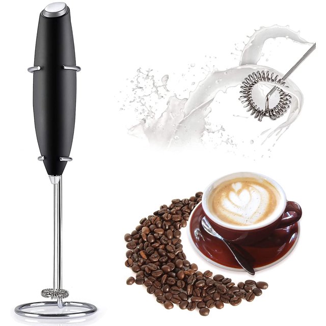 Amdohai Handheld Milk Frother - Battery Mixer for Lattes, Coffee Milk Frother Electric for Coffee, Cappuccino, Hot Chocolate, Matcha Whisk - Coffee Frother, Milk Foamer Mini Whisk