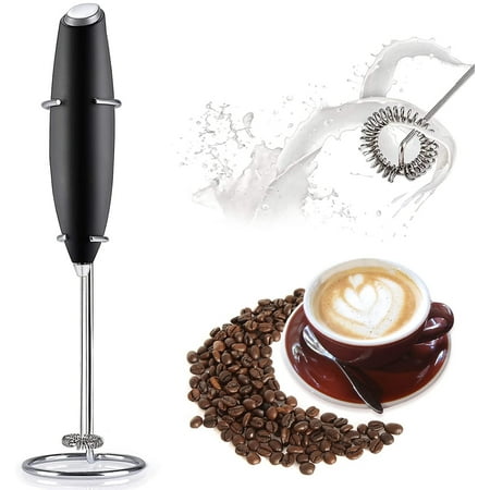 

Klzo Food Grade 304 Stainless Steel Mixing Head Milk Frother Handheld Electric Whisk Foam Maker for Coffee Drink Mixer for Coffee Latte Cappuccino Matcha Hot Chocolate Use Battery