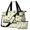 Border Collie and Samoyed, variant on Irish Setter and Floral Beige Pattern Gym Duffel Bag 2 Piece Set, Sports Tote with Shoe Compartment & Toiletry Bag, USB Charging Port Gifts for Gym Travel Weekend,18.5 X 8.7 X 14.2 Inches