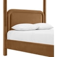 thumbnail image 3 of Bowery Hill Contemporary Saddle Velvet Upholstered Full Canopy Bed, 3 of 11