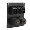 thumbnail image 2 of Interrupteur à bascule simple LED vert pour voiture marine 3+2 + chargeur allume-cigare rouge, 2 of 4
