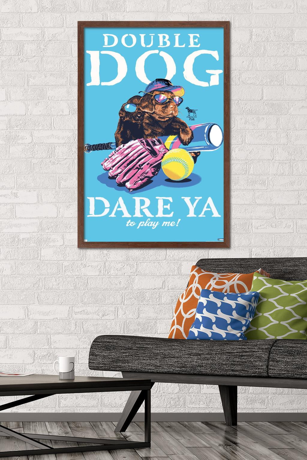 Jim Baldwin - Double Dog Dare Wall Poster, 22.375" x 34" Framed