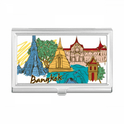 Thailand Bangkok Watercolor Business Card Holder Case Pocket Box Wallet