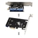 thumbnail image 2 of 2X Tarjeta de Expansión PCI Express USB 3.0 de 19 PCIE 1X A 2 Puertos Adaptador USB 3 de 19 Cabecera de Concentrador USB3 Interno de 20, 2 of 5