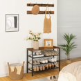 thumbnail image 2 of Shoe Rack, 4-Tier Shoe Storage, Shoe Rack Organizer for Closet Entryway with Adjustable Shelves, Hold 16 Pairs of Shoes, Easy Assembly, Free Standing, Space Saver, Rustic Brown SRHR0101, 2 of 9