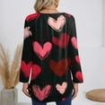thumbnail image 1 of Dwralegc Valentine Clothes for Women Long Sleeve Funny V- Neck Casual Tops Valentine Fashion T Shirts Heart Print Blouses Black 3XL, 1 of 1