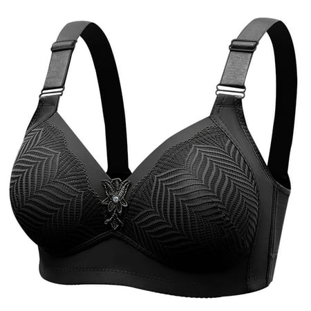 Ramiter Lingerie for Women Sexy Naughty Women s Cloud 9 Super Soft Wireless Lightly Lined Comfort Bra 42/95 Black