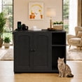 thumbnail image 2 of Modern Hidden Cat Litter Box Enclosure Cabinet with Dog-Proof Shelf & Power Outlet – Fits Most Automatic Self-Cleaning Litter Boxes, Side Table for Living Room, 2 of 8