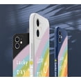thumbnail image 2 of Cute Rainbow Straight Edge Soft Liquid Silicone Back Bumper Compatible with iPhone Case,Couple Phone Case Cover， Off-White， Iphone X/Xs, 2 of 8