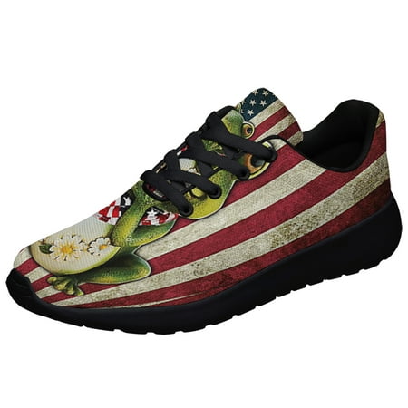 

Frog American flag Shoes Sneakers Black Size 12
