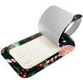 thumbnail image 2 of Square 2Pack PU Leather Christmas Candy Cruise Luggage Tag with Privacy Cover and Name ID Tag for Travel Handbags Backpacks Luggage Tags, 2 of 6