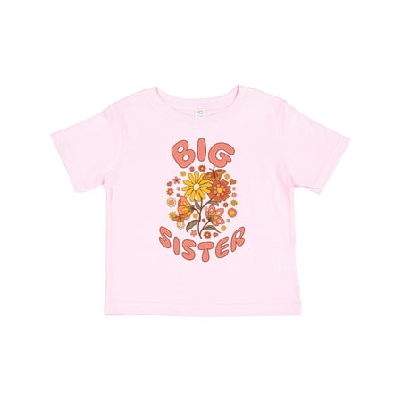 

Inktastic Big Sister Retro Vintage Flowers Gift Toddler Toddler Girl T-Shirt