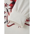 thumbnail image 4 of Conjunto de pijama navideño familiar a juego, camisetas de manga larga con estampado de árbol de Navidad y pantalones a cuadros. Ropa de dormir navideña., 4 of 8