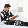thumbnail image 6 of Honeii I love Math Pattern Mens Pajamas Set,2pcs Men's Lounge Long Sleeve Sleep Shirt and Pajama Bottoms Sleepwear Set,Mens Pjs Sets-X-Large, 6 of 7