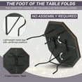 thumbnail image 2 of RayChee 8 Players Poker Table Foldable,50inch Upgraded Folding Octagon Casion Table, Portable Texas Holedem Table w/Stainless Steel Cup Holders, Water-Resistant Cushioned Rail (50inch, Brown), 2 of 7