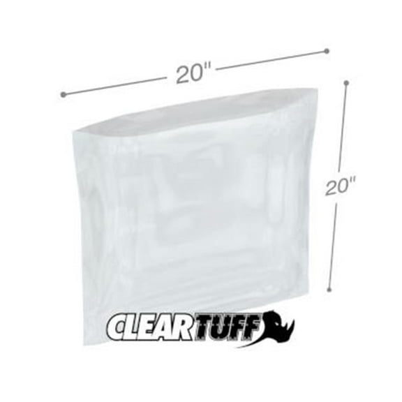 International Plastics PB12020 20 x 20 in. Clear Poly Bags, 0.00125 Gauge - Case of 1000