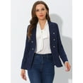 thumbnail image 2 of Chaquede mezclilde oficide trabajo de manlarcon solade jeans pamujer con bolsillos azul negro M, 2 of 5