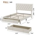 thumbnail image 3 of Full/Queen/King Size Bed Frame with 2 Storage Drawers, Upholstered Platform Bed Frame with Adjustable Button Tufted Headboard, Mattress Foundation with Solid Wooden Slats Support, No Box Spring Needed, 3 of 6