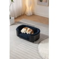 thumbnail image 4 of Elevated Dog Bed Pet Sofa with Solid Wood Legs and Bent Soft Backrest, Pet Cat Stool Bed with Cashmere Cushion,for Small Dog Kitten, 4 of 9