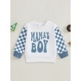 thumbnail image 4 of FOCUSNORM Sweat à Capuche en Coton pour Bébé Garçon Manches Longues Col Rond Imprimé Lettres à Carreaux Vêtements d'Automne, 4 of 9