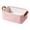 Pink, variant on LWVITH Corduroy Storage Basket with Leather Handles, Soft Fabric Storage Bin for Closet, Nursery Organizer for Baby Clothes, Vanity Basket for Cosmetics, Clothes Organizer for Bedroom, 14x10x6 Inch