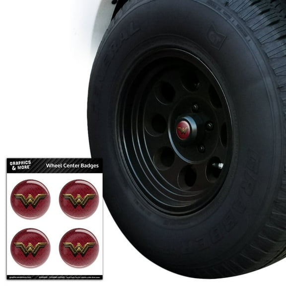 Justice League Movie Wonder Woman Logo Tire Wheel Center Cap Resin-Topped Badges Stickers