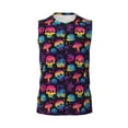 thumbnail image 4 of Yiaed Skull mushroom colorful Print Men's Singlet Vests Summer Running Muscle Tank Tops Gym Undershirt Round Neck Sleeveless for man, 4 of 5