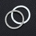 thumbnail image 3 of 6 Pcs Car Crystal Rhinestone Ring, Bling Silver Sticker Emblem Ring, Sparkly Car Interior Accessory Decoration Ring for Auto Engine Ignition Button Key & Knobs, Unique Gift (Silver), 3 of 7