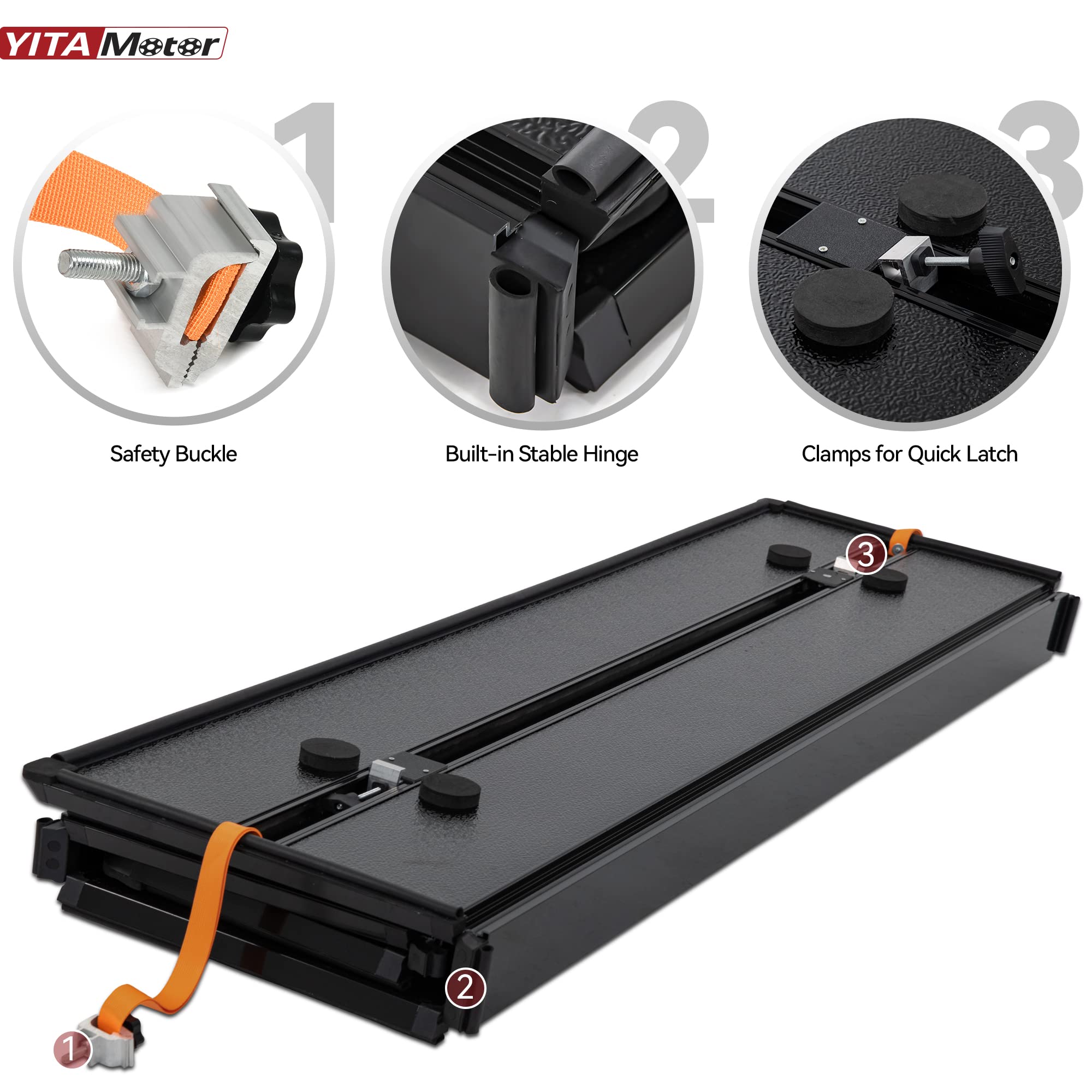 RVNI 8 ft 96.3" Bed Tonneau Cover Soft Quad-Fold for 2002-2023 Dodge Ram 1500 2500 3500