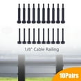 thumbnail image 4 of 10x Cable Railing Hardware Kit Fit for 1/8" Stainless Steel Cable Railing Black, 4 of 18