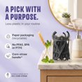 thumbnail image 3 of 200 Count Single Thread Dental Floss Picks, Charcoal Infused, Vegan Corn Straw Handle, Anti-fray Floss Sticks for Adult Interdental Cleaning & Gum Care, 3 of 14