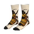 thumbnail image 4 of Crew Socks for Women Men, Honey Bee  Moisture Running Athletic Football Striped Socks Cushion Tube Socks, 4 of 7