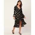 thumbnail image 3 of Moomaya Elegant Printed Long Sleeve Wrap Dress - V Neck, Evening Party Fashion, 3 of 9