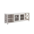 thumbnail image 3 of 60" Farmhouse TV Stand​ – White Oak Media Console with Glass-Front Cabinet, 3 of 5